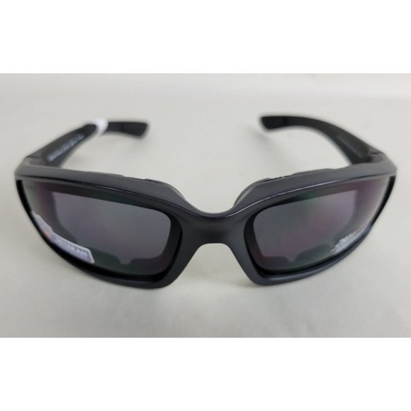 Occhiali Da Sole Moto Epoch Eyewear EE3266 - Montatura Nera, Lenti Fumè, Imbottiti